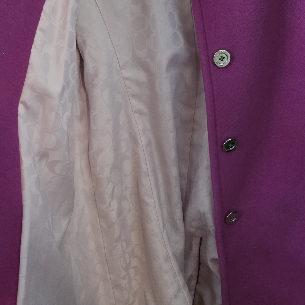 Coach Angora Wool Fuschia Coat Size L - Picture 8 of 13